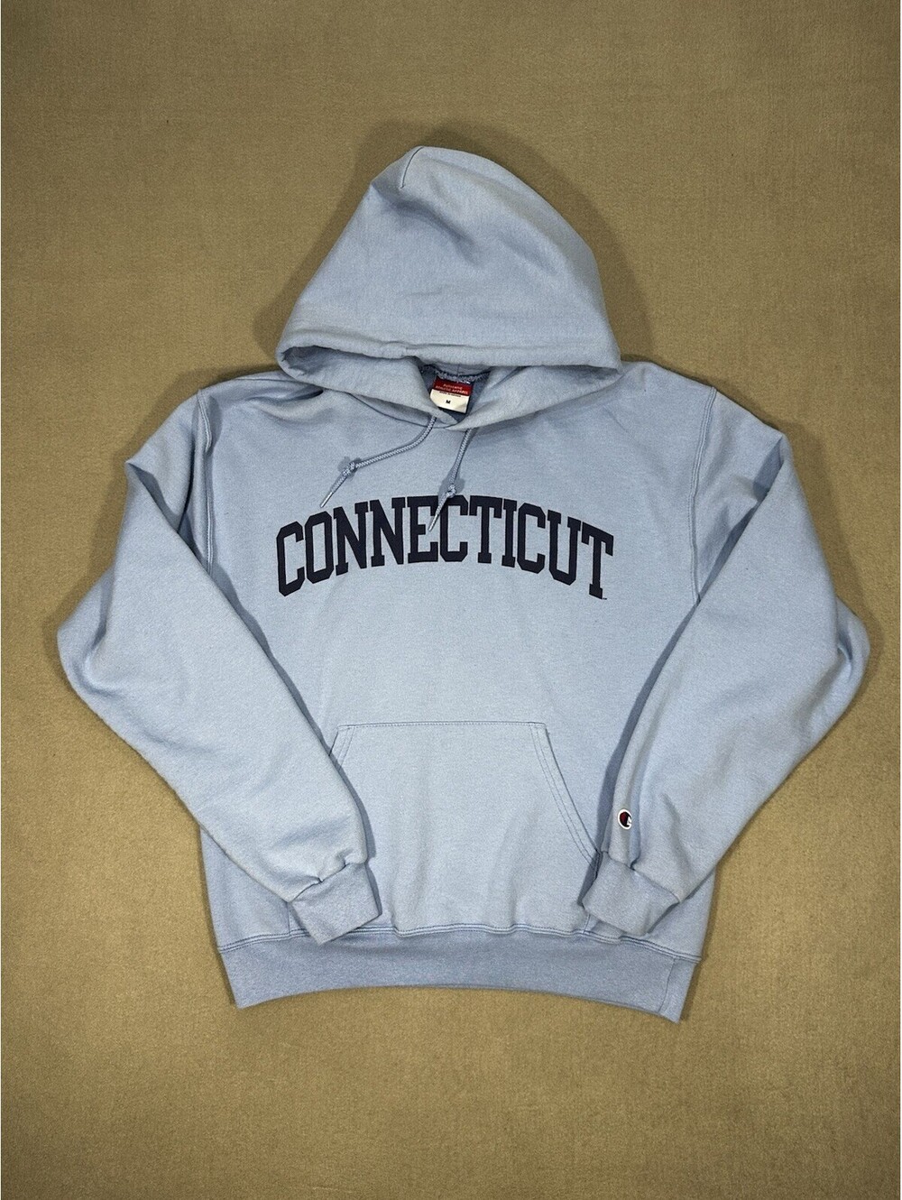 Small Champion Connecticut College Blue Hoodie Sweatshirt Pullover